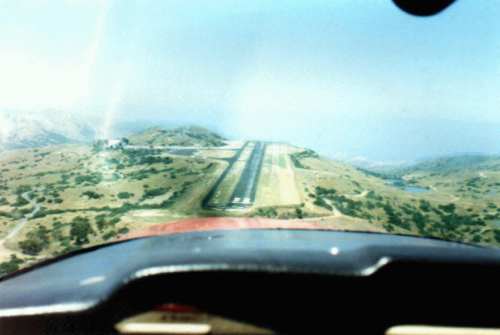 Spectacular picture of me landing, taken from the cockpit, where you can see for  yourself that when landing you think that you're running out of runway. Don't miss this one !